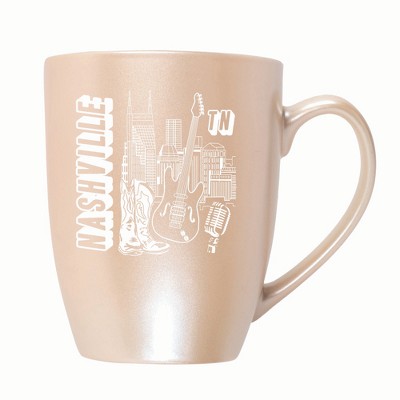 Elanze Designs Nashville TN 10 ounce New Bone China Coffee Tea Cup Mug, Precious Pearl