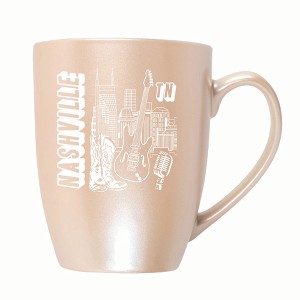 Elanze Designs Nashville TN 10 ounce New Bone China Coffee Tea Cup Mug, Precious Pearl - 1 of 4