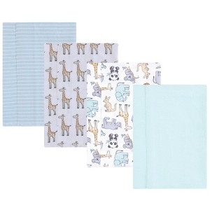 Luvable Friends Hudson Baby Flannel Burp Cloths 4pk Set - 1 of 2