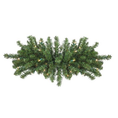 Northlight 32" Prelit Canadian Pine Artificial Christmas Door Swag - Clear Lights