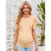 Women's Maternity Shirts Pregnancy Casual Floral Printed Tops Puff Short Sleeve Striped Ruched Side Tunic Top - 3 of 4