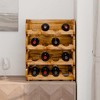 vidaXL Set of 4 Wine Racks - Handmade Solid Reclaimed Wood Holder for 16 Bottles - Rustic Vintage Décor - Brown - 3 of 4