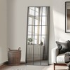 Lirago Wrought Iron Grid Rectangular Black Full Length Mirror Frameless Design with Tempered Glass 1.05" D x 30" W x 69" H - 2 of 4