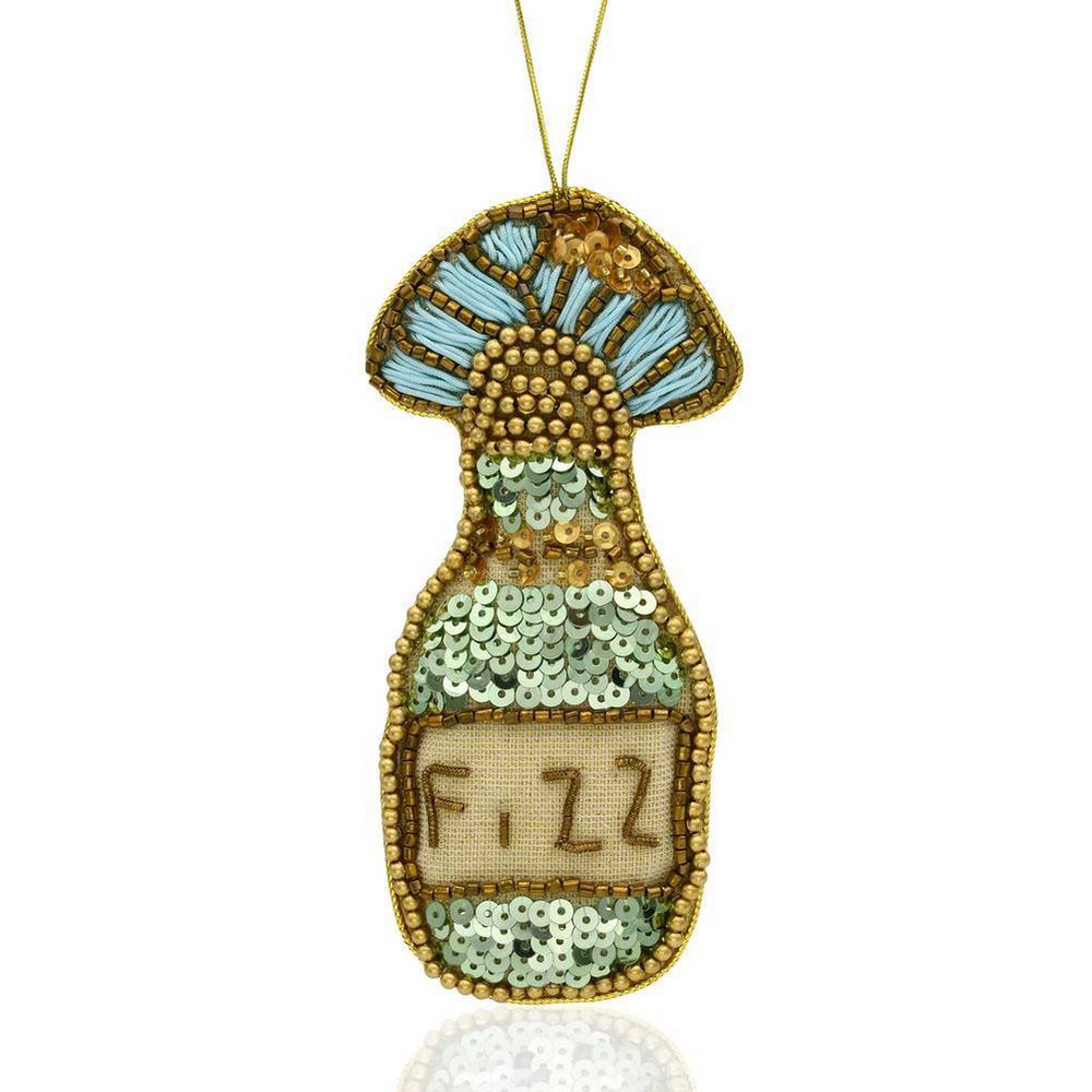 Gloria Duchin Beaded Fizz Champagne Tree Ornament