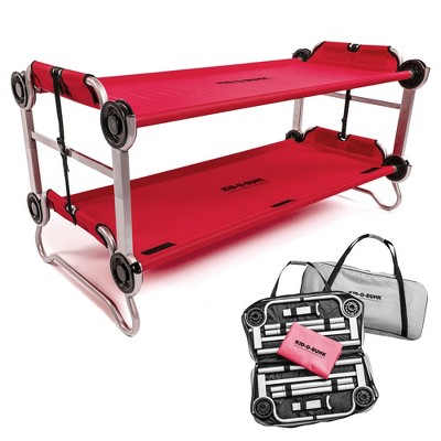 Disc-O-Bed Youth Double Cot Kid-O-Bunk, Modular for Bunk Beds, Dual Cots, or Bench with 2 Carry Bags