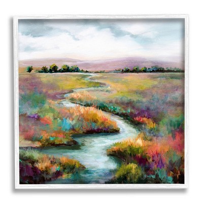 Stupell Industries Vivid River Flowing Rural Vegetation Framed Giclee Art