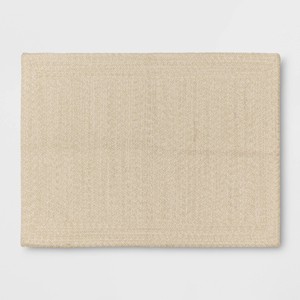2'6"x4'2" Natural Woven Rectangular Braided Outdoor Accent Rug Heathered Cream - Threshold™ - 1 of 4