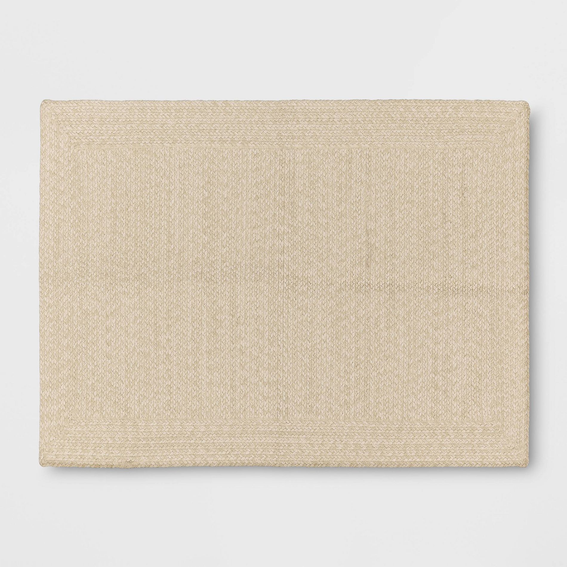 Natural Woven Rectangular Braided Outdoor Accent Rug Heathered Cream - Threshold™