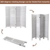 Sandinrayli 4 Panel Wood Louvered Room Divider, 5.6 Ft Tall Oriental Folding Freestanding Privacy Screen Room Dividers (White) - 4 of 4