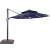 Sonkuki 11Ft LED Double Top Aluminum  LED Cantilever Patio Umbrella with Base for Patio Deck Garden - 2 of 4