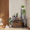 Wood Corner Hidden Cat Litter Box Enclosure Furniture with Flower Stand,Plant Stand - 3 of 4