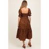 Pinkblush Mocha Floral Sweetheart Puff Sleeve Maternity Midi Dress - 3 of 3