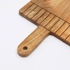 SEVOBAL Serving Platters Handmade Teak Wood Cheese and Bread Board with Natural Symmetry Modern Design for Cakes, Appetizers, Brown, 10.5"*19.5"*0.7" - 4 of 4