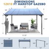 10' x 10' Outdoor Pergola Gazebo,Wall-Mounted Lean to Metal Awning Gazebo with Roof,Large Heavy Duty for Patio,Decks,Backyard - 4 of 4