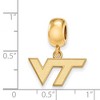 Black Bow Jewelry 14k Yellow Gold Plated Sterling Silver Virginia Tech Hokies NCAA Bead Charm - 2 of 3