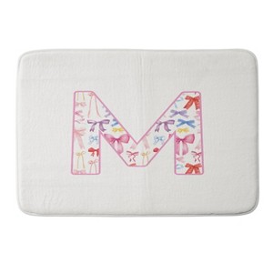 Deny Designs April Lane Art Fancy Bow Monogram Memory Foam Bath Mat - 1 of 4
