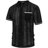 Men's See Through Short Sleeve Knit Shirt Lapel Collar Stretch Lightweight Polo Shirts - 2 of 4
