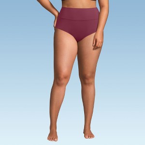 Lands' End Women's Chlorine Resistant Pinchless High Waisted Bikini Bottoms - 1 of 3