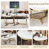 Nesting Coffee Table Round Sofa Side Table Modern Center Table with White Marbling Top & Gold Base-ModernLuxe - 4 of 4