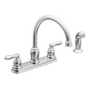 Moen Caldwell Two Handle Chrome Kitchen Faucet Side Sprayer Included - 1 of 1