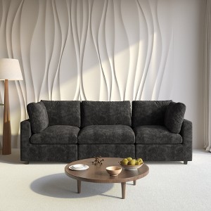Cloud Sectional Couches for Living Room,100.5" Convertible Love Seat, 3 Seater Modular Sectional Sofa,Deep Seater Furniture Sets - 1 of 4