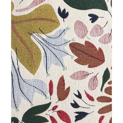 Cream Floral Synthetic Washable Non-Slip Decorative Rug, 24" x 72"