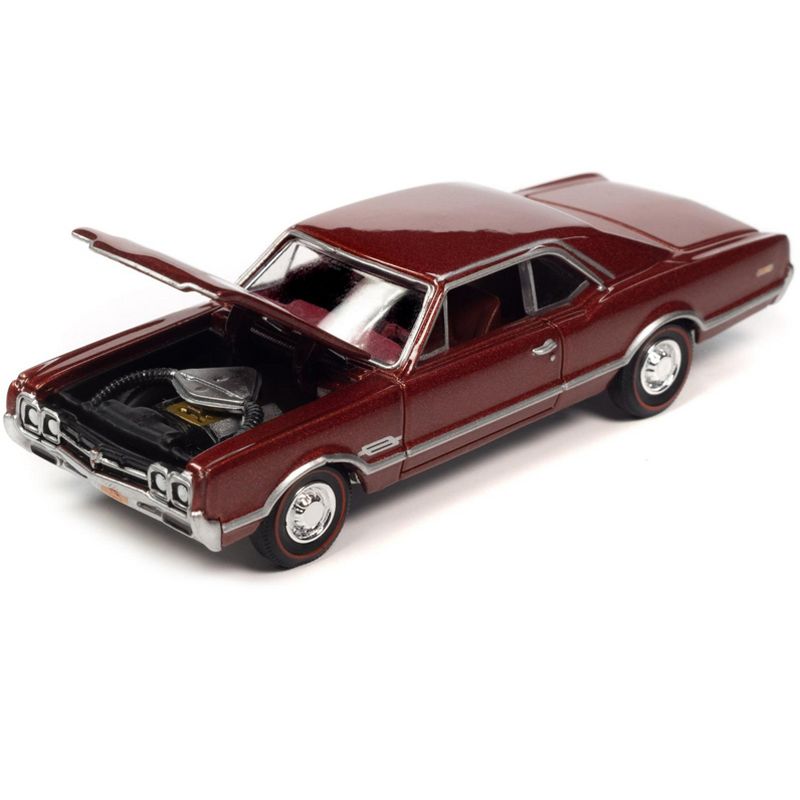 1966 Oldsmobile 442 Autumn Bronze Metallic with Red Interior "Vintage Muscle" Limited Ed 1/64 Diecast Model Car by Auto World, 3 of 4
