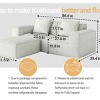 2-Seat Combination Modular Sofa, Oversized Sofa with 1 Ottoman, Flexible Sofa with Foam Filling and Corduroy Fabric-Coolbibila - 4 of 4