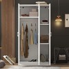 NicBex 70.09"H Armoire Wardrobe Closet Storage Cabinet with 2 Doors & Shelves & Mirror for Bedroom - 4 of 4