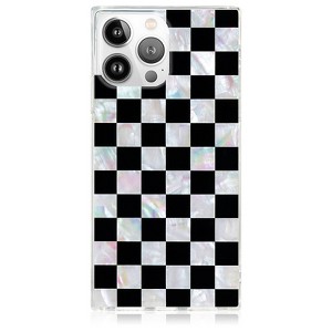 FLAUNT SQUARE iPhone 16 Pro Max Case with MagSafe - Checkered Mother of Pearl - 1 of 4