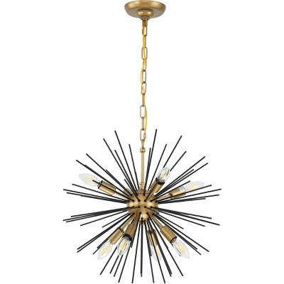 Timber 8-Light Black and Brass LED Pendant