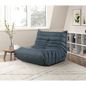 Microfiber Upholstery Luxury Accent Floor Chair with Button-Tufted Detail, High-Resilience Foam and Non-Slip Bottom - 1 of 4