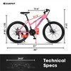 VASIP 26 inch Mountain Bike, Shimano 21 Speeds with Dual Disc Brakes and 100mm Front Suspension for Teenagers Girls Women - 3 of 4
