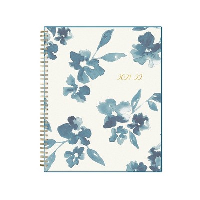 2021-22 Academic Planner 8.5"x11" Flexible Frosted Plastic Cover Wirebound Weekly/Monthly Bakah Blue - Blue Sky