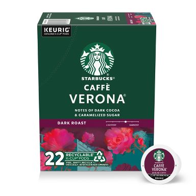Starbucks Verona Blend Dark Roast Keurig K-Cup Coffee Pods - 22ct