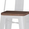 Sapphtopaz 39" Metal Bar Stool Industrial High Chair with Footrest and Slat Backrest Counter Height Barstools Set of 2 for Kitchen Island - 3 of 4