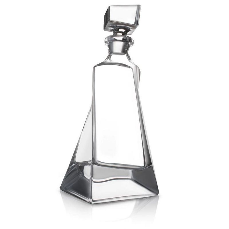 JoyJolt Atlas Crystal Modern Whiskey Decanter – 22 oz Small Liquor Decanter with Stopper, 4 of 8