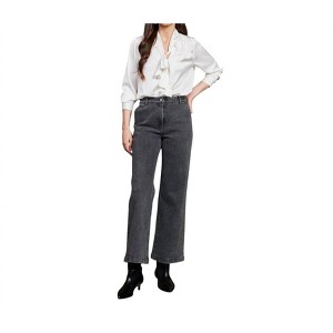 Women's Rhinestone Studded Wide Leg Pants - SKIES ARE BLUE - 1 of 4