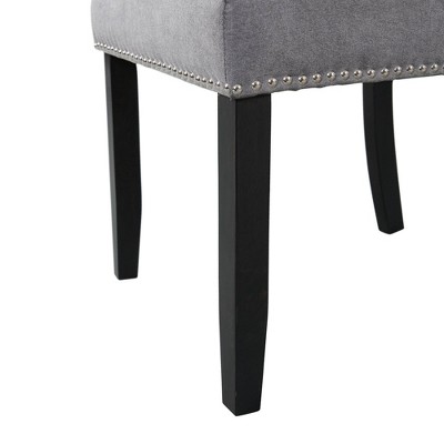 Stratton Standard Height Dining Set with Marble Top and Charcoal Upholstered Chairs