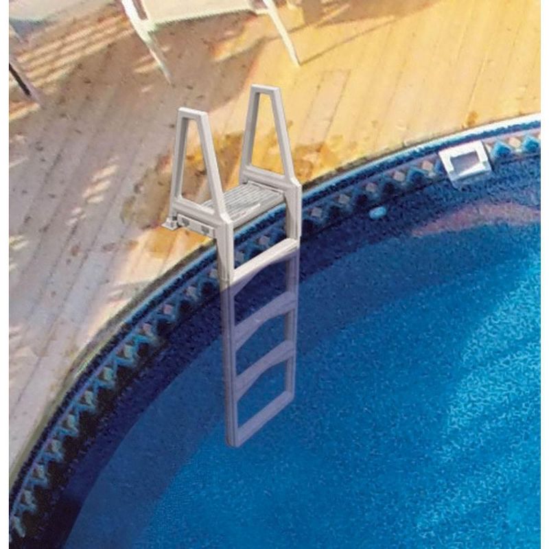 Confer Plastics 63552X Economy Adjustable Heavy Duty InPool Ladder Steps for Above Ground Swimming Pool, 46"-56" Height, Warm Gray, 4 of 6