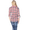 Women's Oakley Stretchy Plaid Tunic Top with Pockets - White Mark - 3 of 3