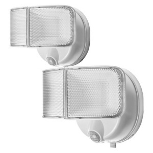 Home Zone Security® 1,000-Lumen Twin-Head Motion-Activated Battery-Operated LED Security Lights, 2 Pack in White - 1 of 4