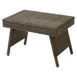 Salem Wicker Adjustable Folding Patio Table - Brown - Christopher Knight Home