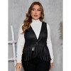 Whizmax Women's Plus Size Fringe Vest Faux Suede Rivets Sleeveless Tassel Jacket - 3 of 4