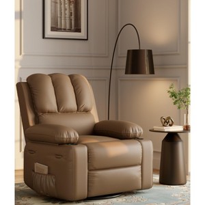 Oversized Recliner Chairs with Heat and Massage - Lazy Sofa for Adults- Manual Chair Recliner with Cup Holder - 1 of 4