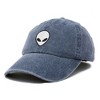 Dalix Alien Embroidered UFO Dad Hat Cotton Baseball Cap Adjustable Mens - 4 of 4