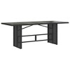 vidaXL 7 Piece Patio Dining Set with Cushions - Black Poly Rattan Outdoor Garden Reclining Chairs and Tempered Glass Table - 4 of 4
