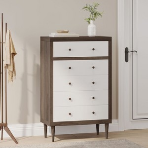 Industrial 5-Drawer Dresser Modern closet Chest Storage Cabinet living Room-Christopher Knight Home - 1 of 4