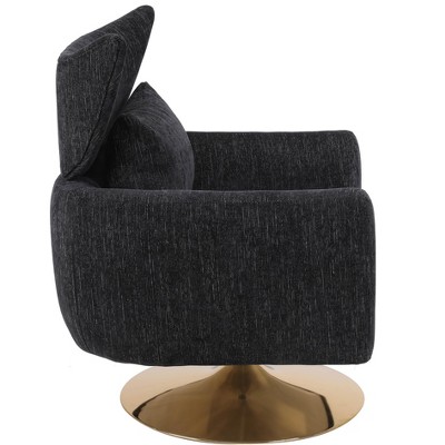 APRILSOUL Classic Mid-Century 360-degree Swivel Accent Chair, White Teddy Fabric