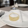 Unique Bargains Napkin Rings Willow Leaves Stainless Steel Gold Tone 1 Pc - 3 of 3